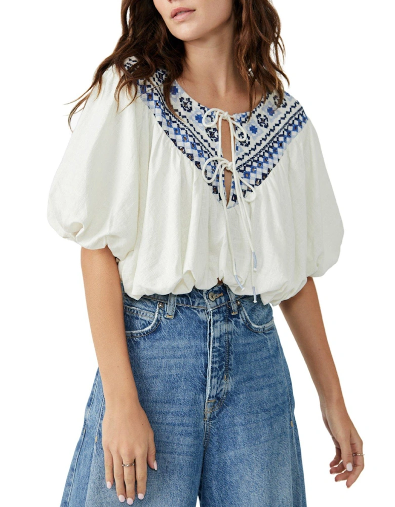 Joni Embroidered Top - Ivory