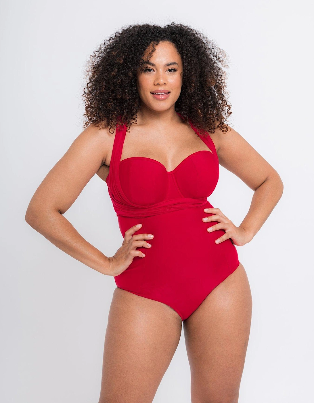 Wrapsody Bandeau Swimsuit Red, 7 of 6