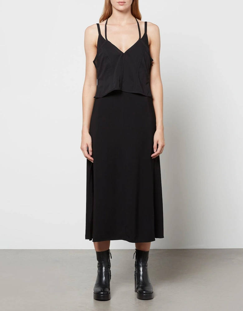 Women's Cami Dress with Deconstructed Layer - Black - - Home - Women's Cami Dress with Deconstructed Layer - Black