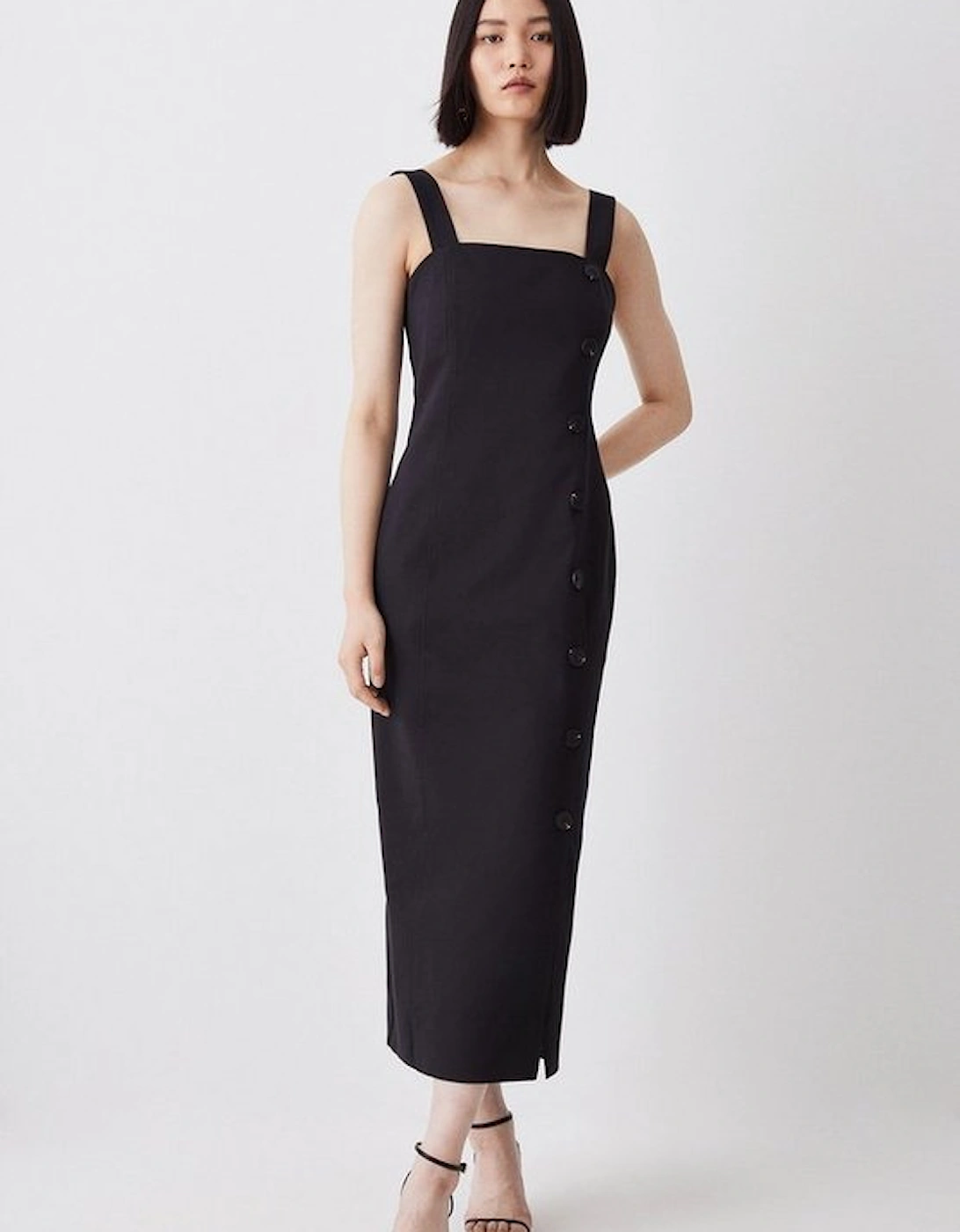 Tailored Button Detail Midi Dress, 5 of 4
