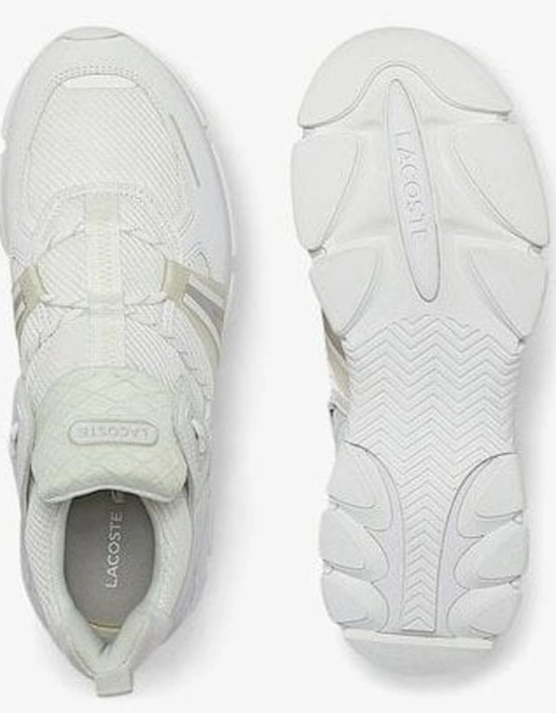 Women's L003 White Textile Trainers.