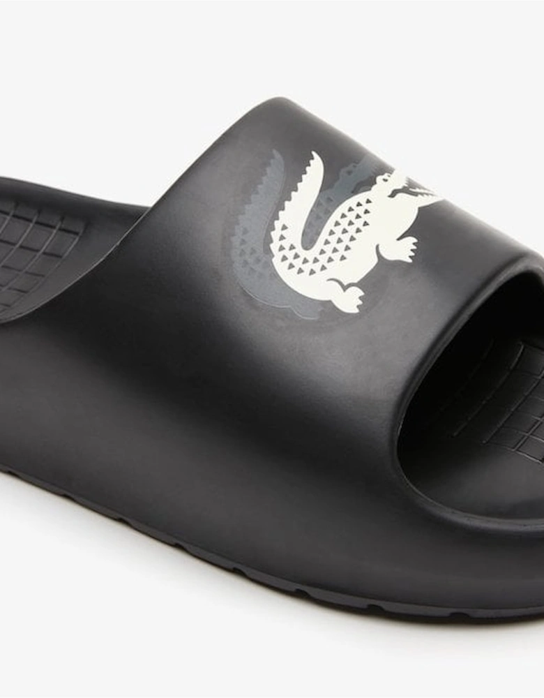 Women's Croco Black Serve Slides