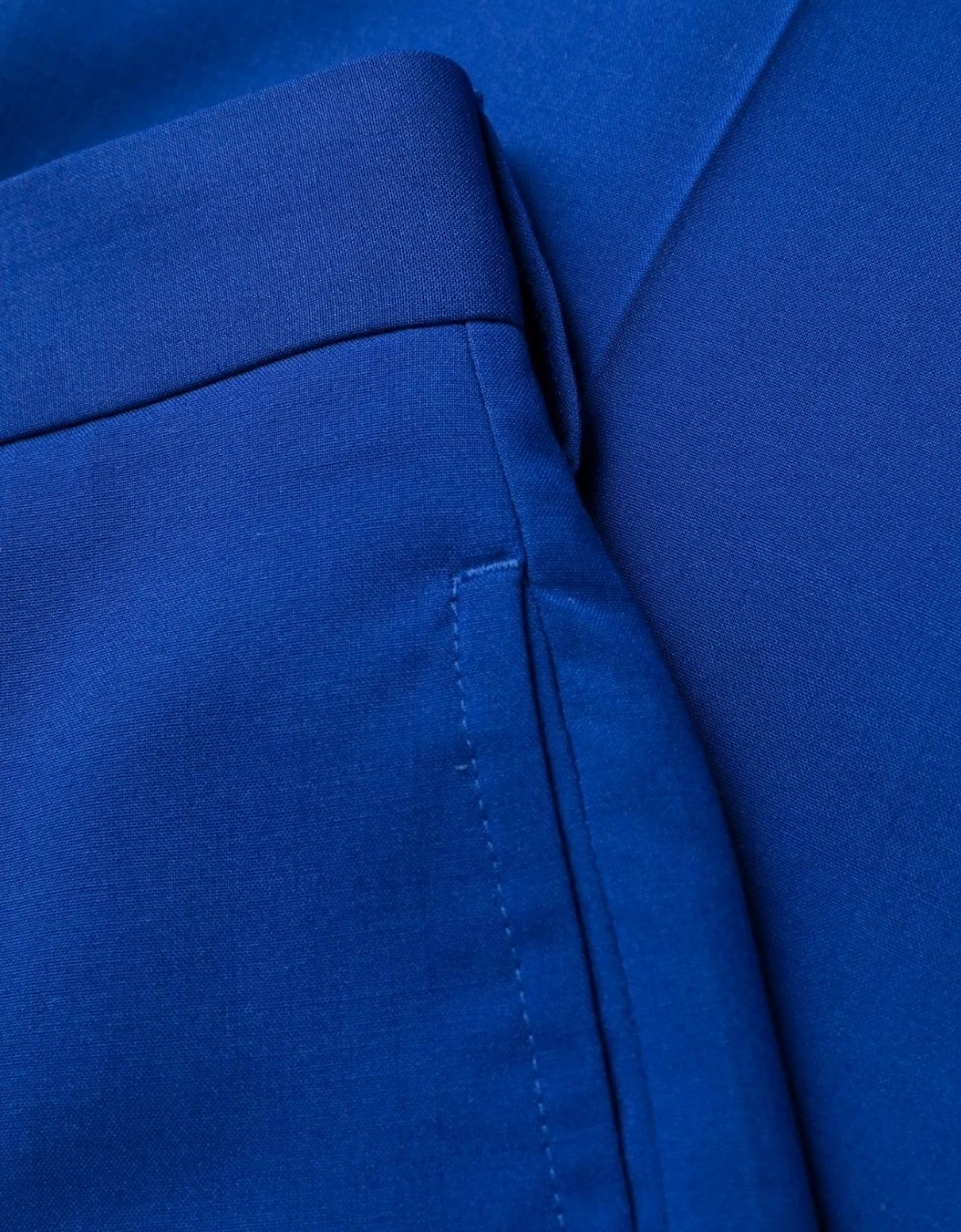 Silk Blend Wool Trousers Blue
