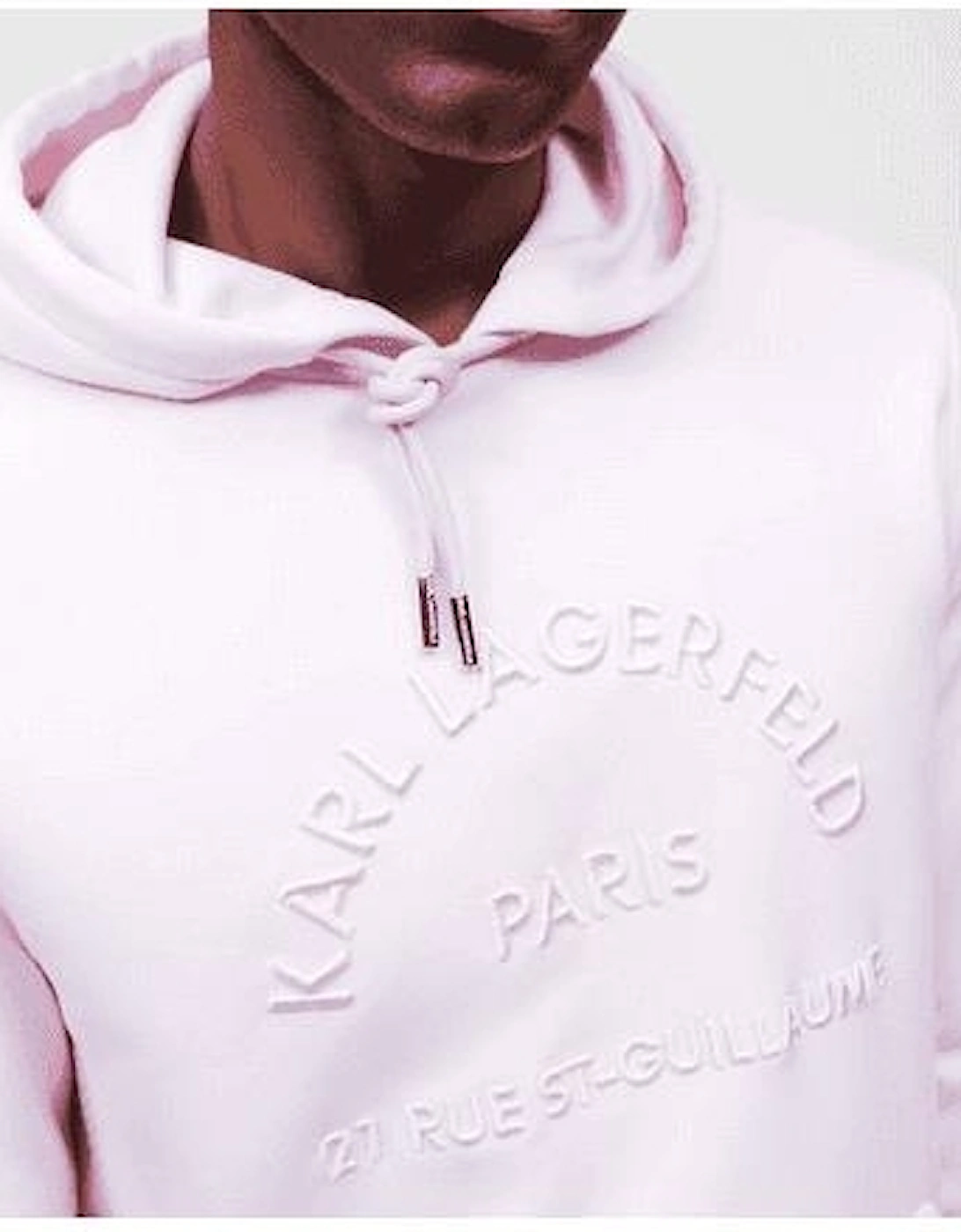 Cotton Embroidered Paris Logo Pink Hoodie