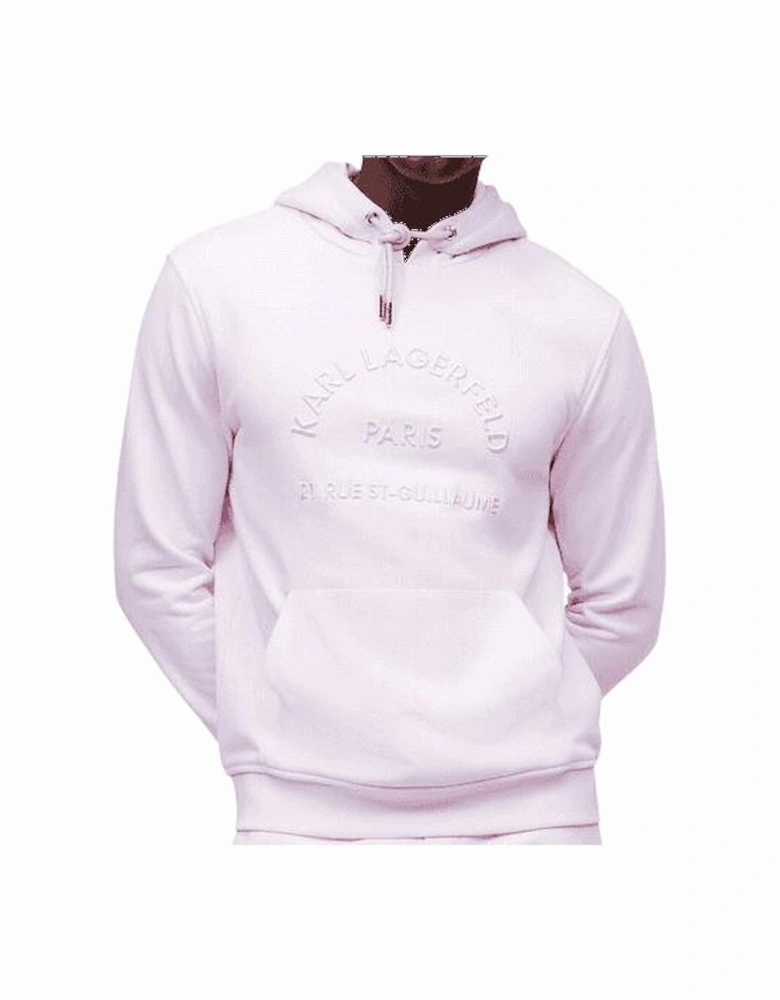 Cotton Embroidered Paris Logo Pink Hoodie