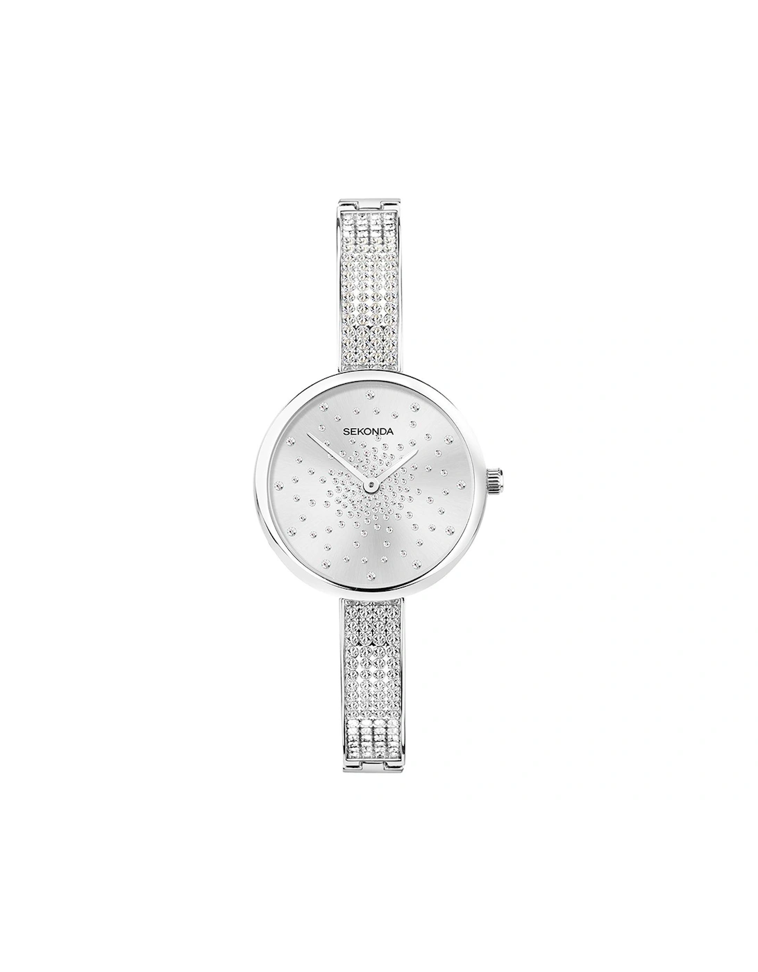 Womens Silver Alloy Bracelet Analogue Watch, 3 of 2
