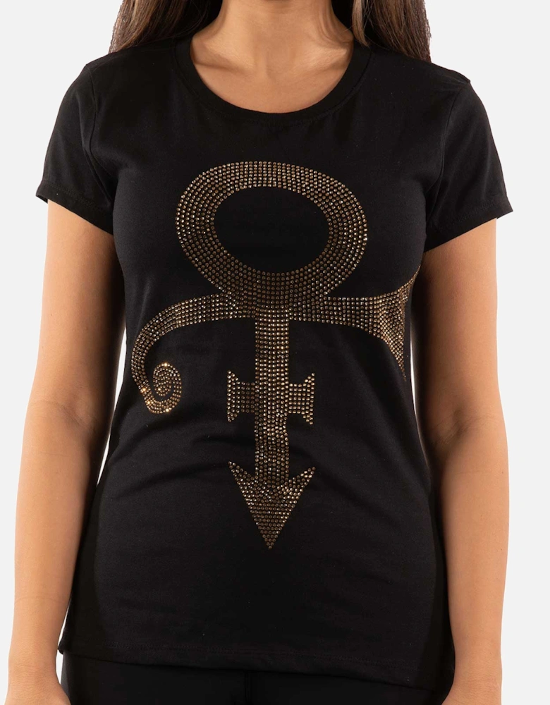 Womens/Ladies Symbol Embellished T-Shirt