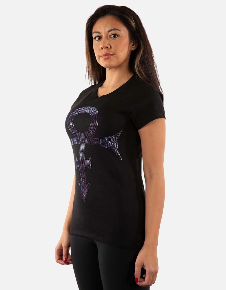 Womens/Ladies Symbol Embellished T-Shirt