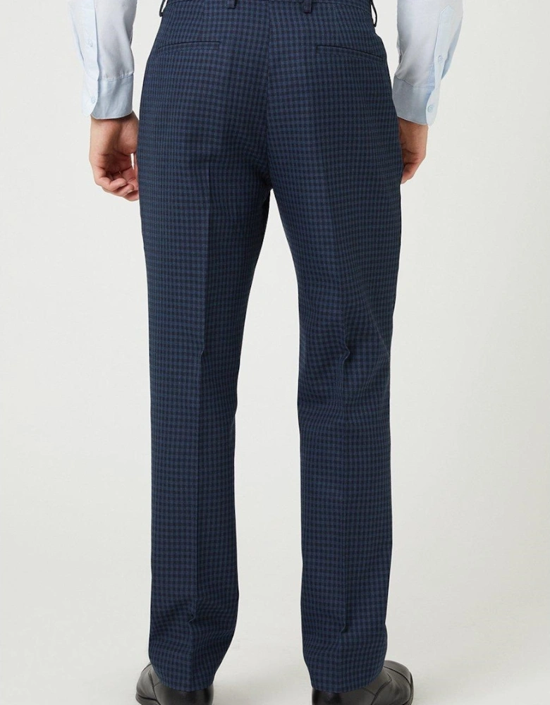 Mens Small Scale Check Tailored Suit Trousers