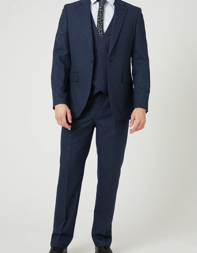 Mens Small Scale Check Tailored Suit Trousers