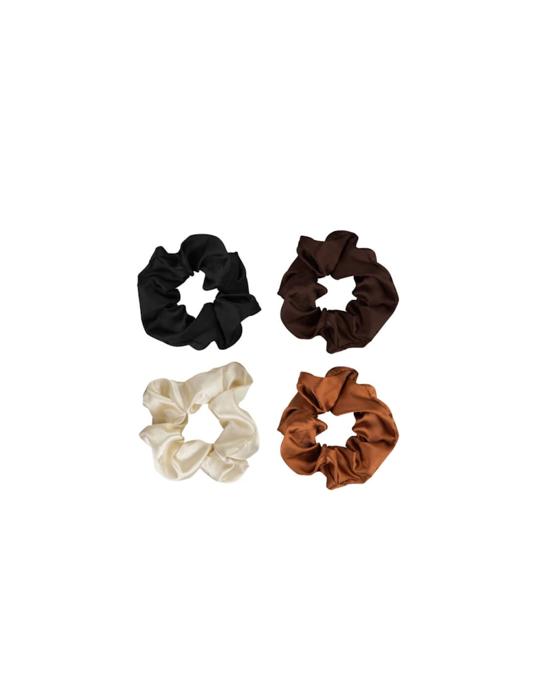 Nude Satin Scrunchies (Pack of 4)