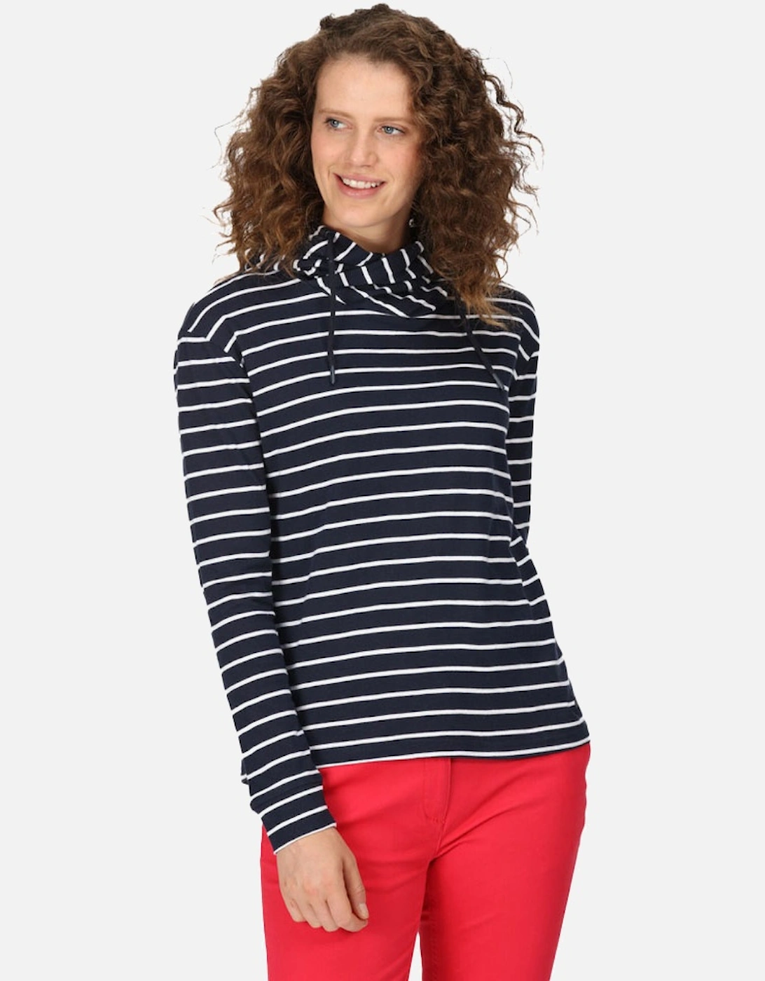 Womens Monsal Striped Hooded Top Hoodie, 7 of 6