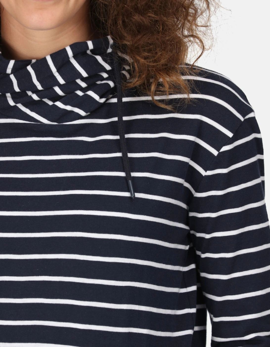 Womens Monsal Striped Hooded Top Hoodie