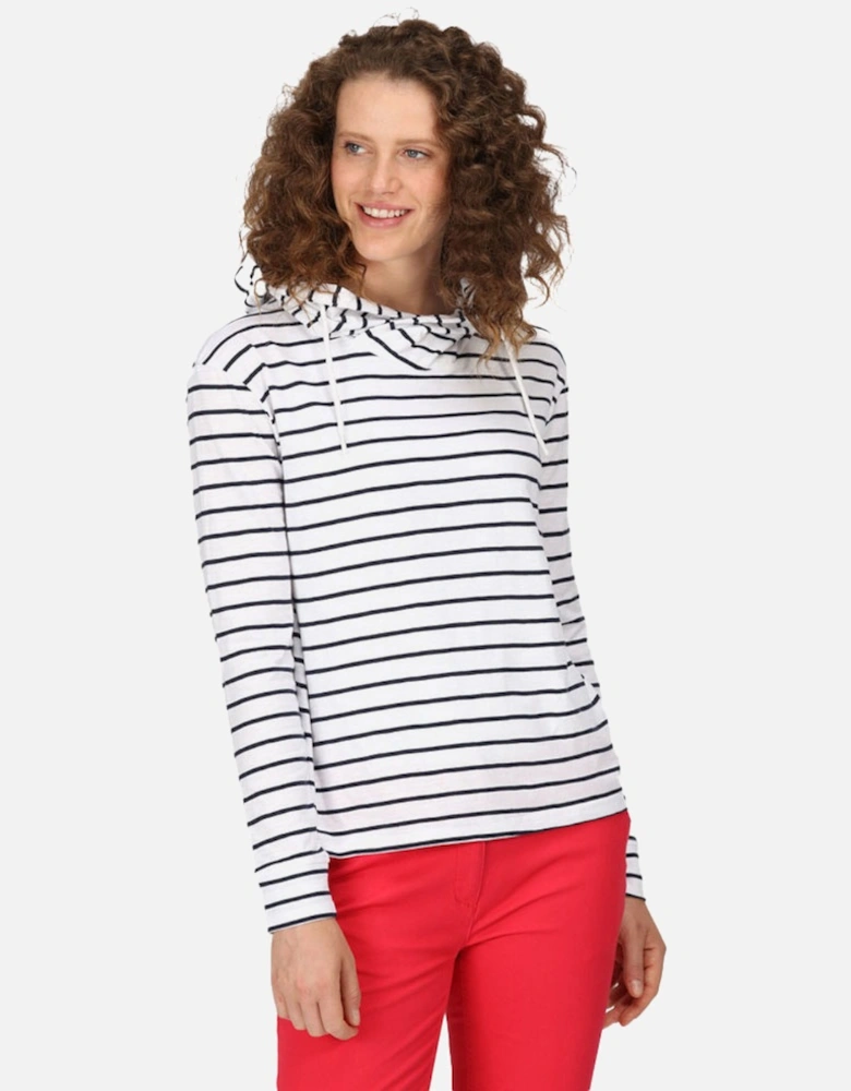 Womens Monsal Striped Hooded Top Hoodie