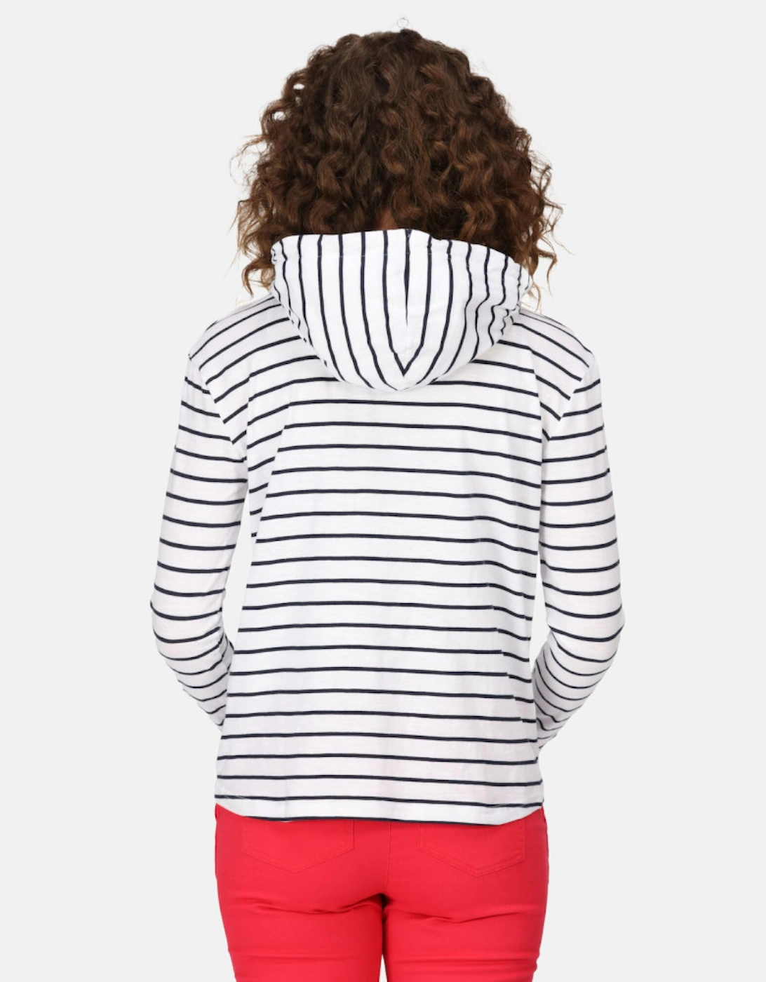 Womens Monsal Striped Hooded Top Hoodie