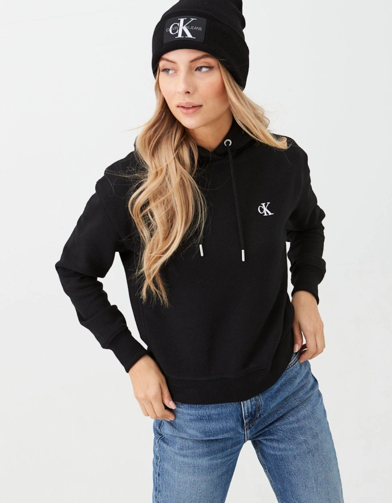 Embroidered Hoodie - Black