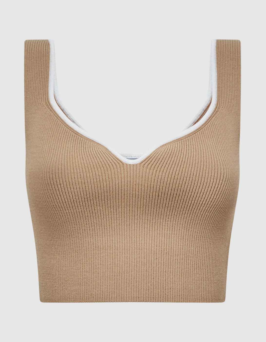 Cropped Sweetheart Neckline Top, 2 of 1