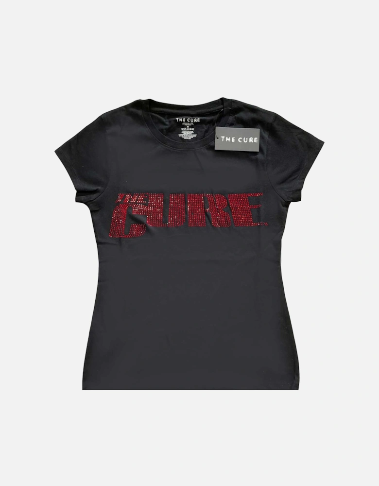 Womens/Ladies Embellished Logo T-Shirt