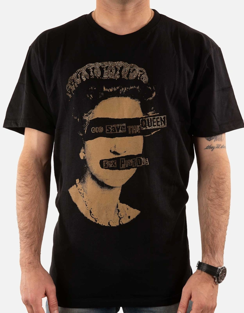 Unisex Adult God Save The Queen Embellished T-Shirt