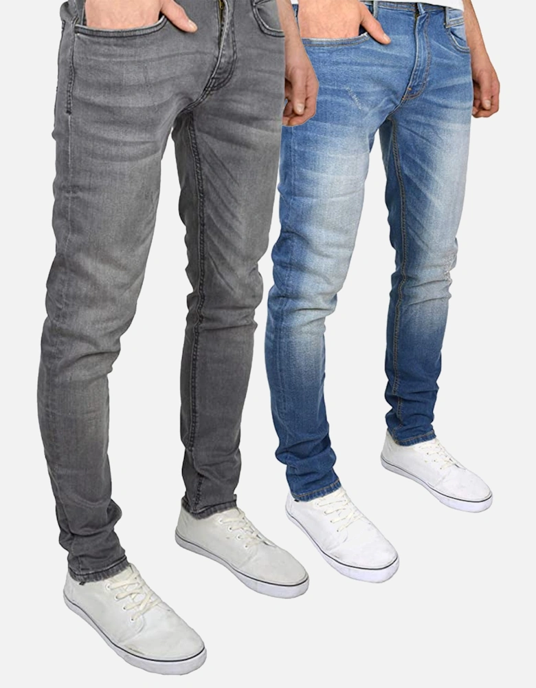 Duck and Cover Mens Tranfold Slim Jeans (Pack of 2)