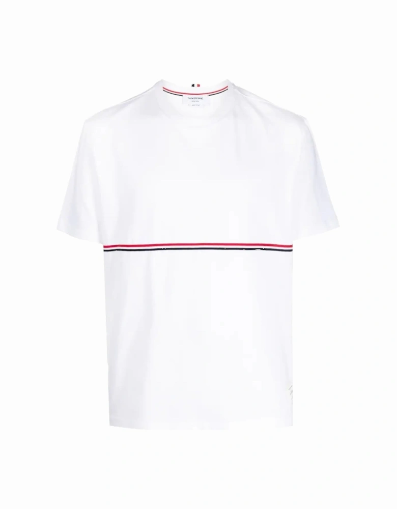 RWB Stripe Med Weight Tee White