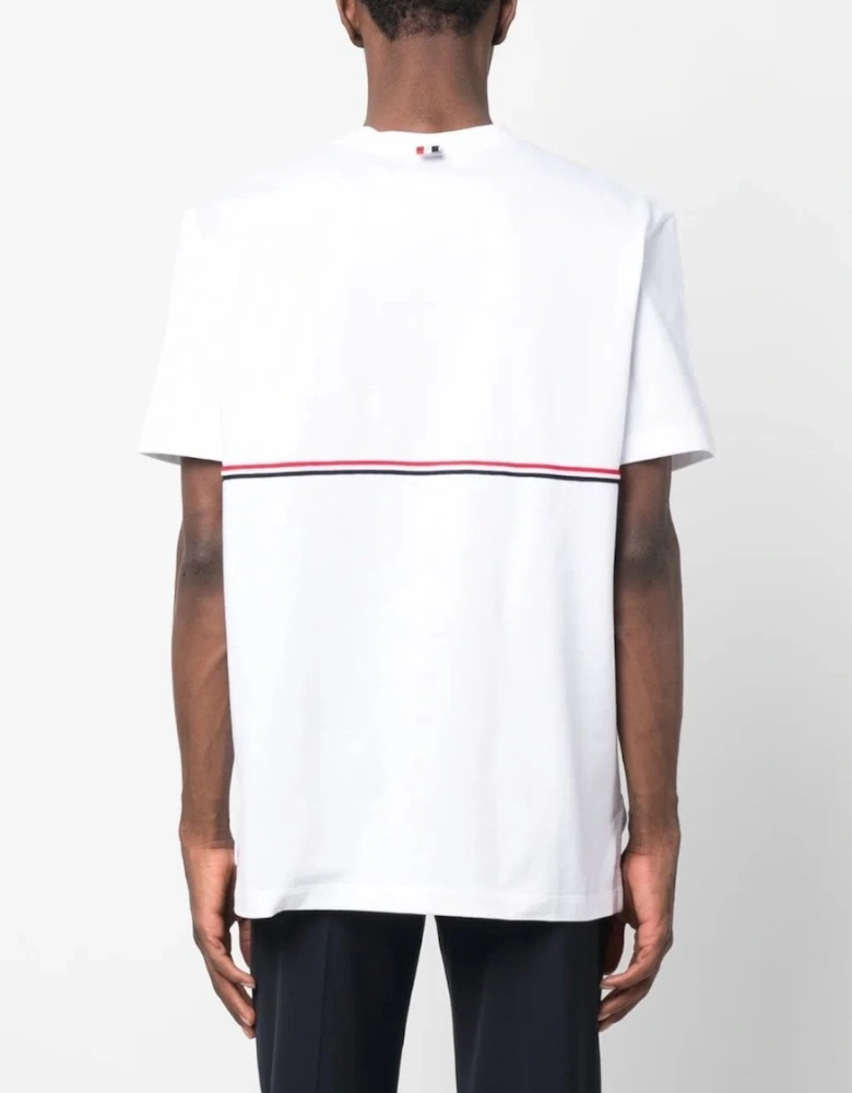 RWB Stripe Med Weight Tee White