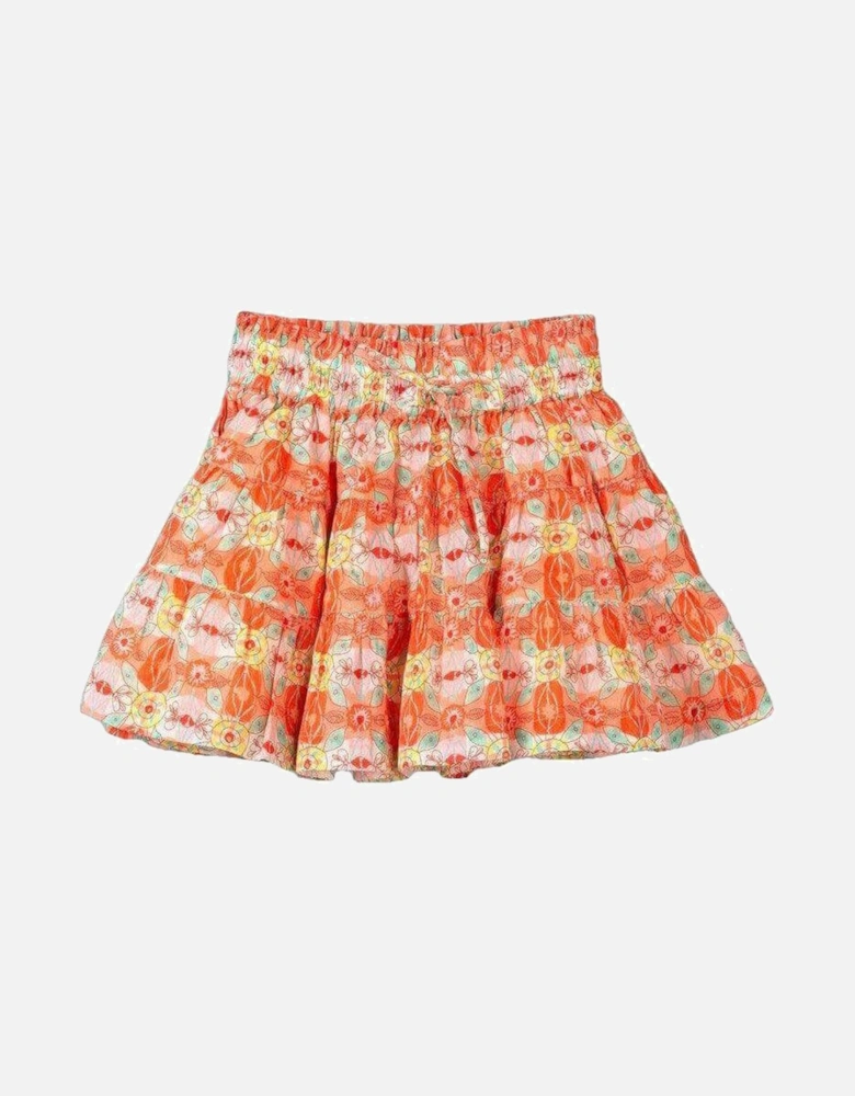 Girls Pink And Orange Shuffle Skirt