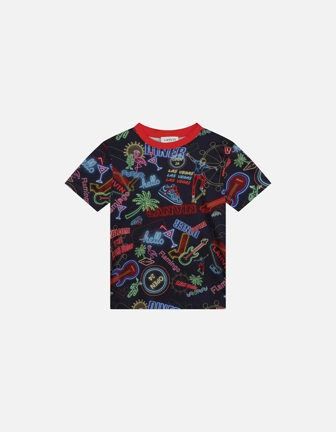 Boys Black Neon Print T-shirt, 4 of 3