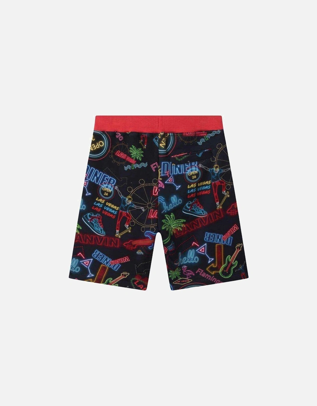 Boys Red Neon Print Shorts