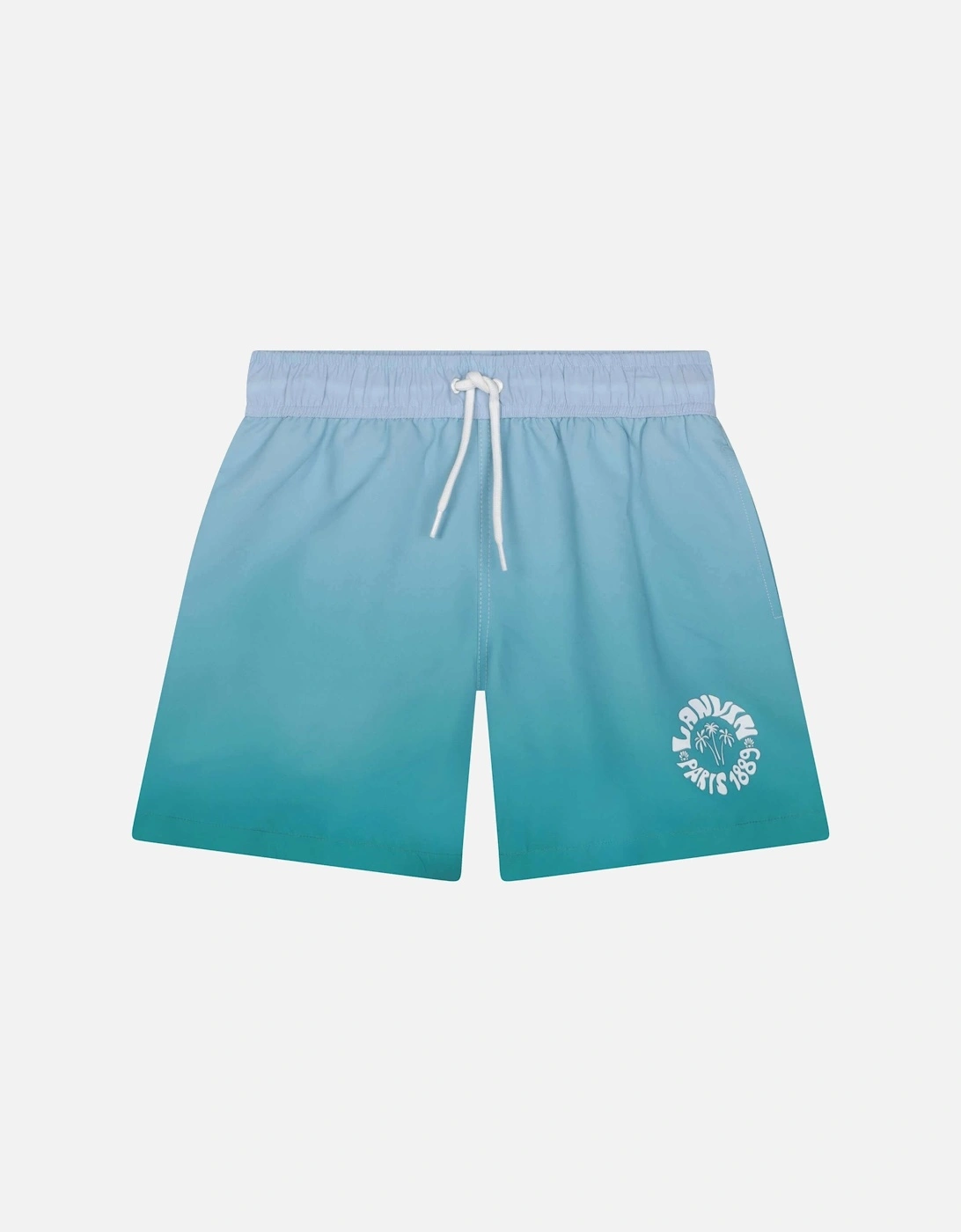 Boys Turquoise Waves Swim Shorts, 4 of 3