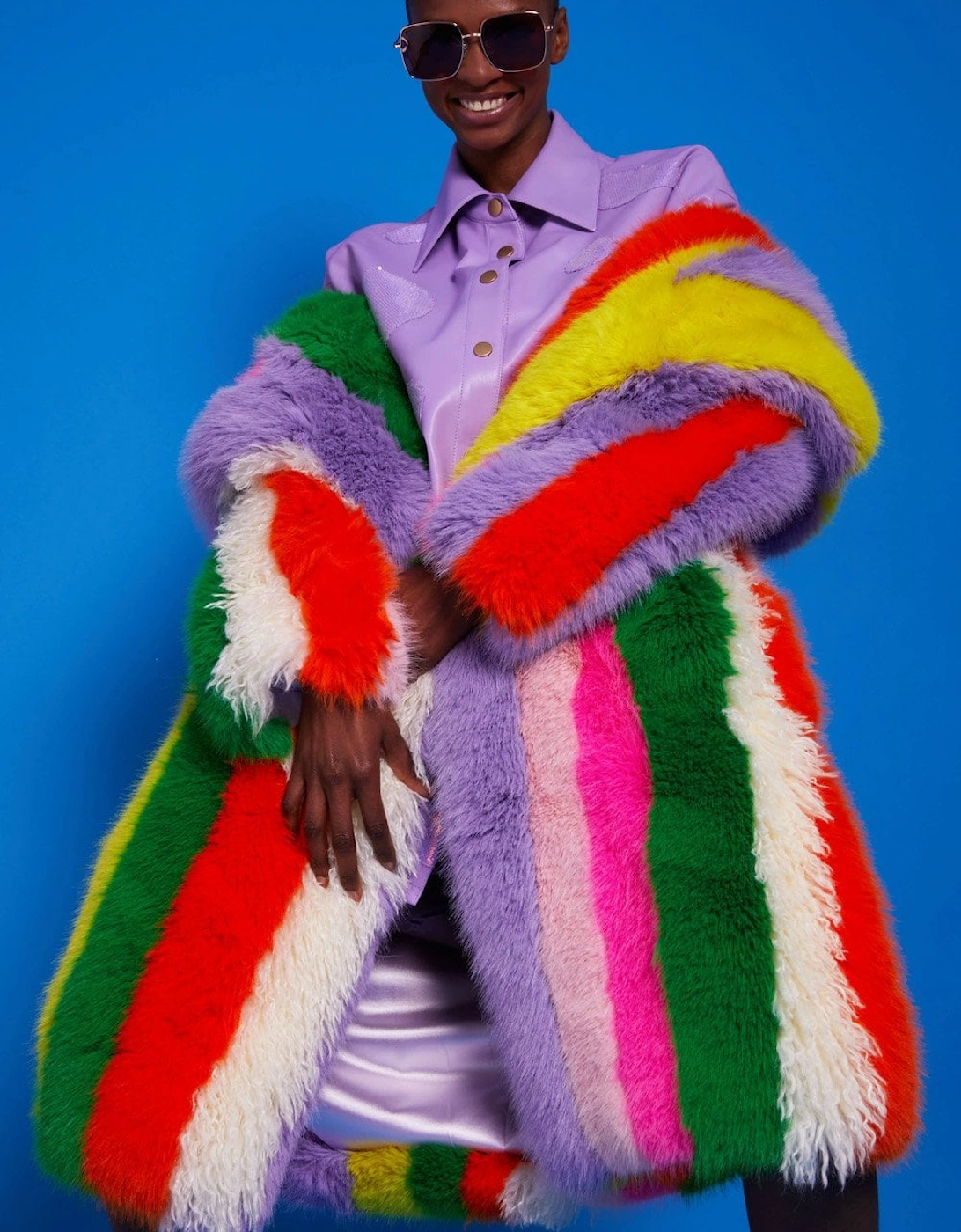 Faux Fur Hand Crafted Eco Bamboo Maxi Coat, 7 of 6