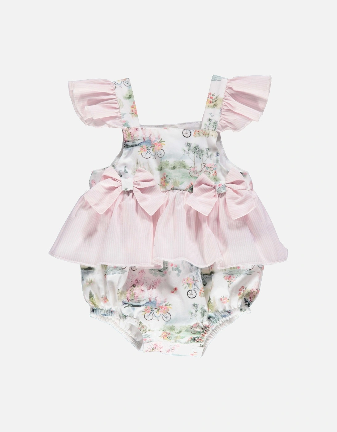 Baby Girls pink floral Romper, 3 of 2