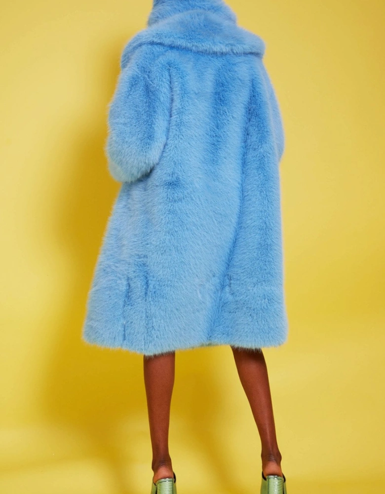 Bamboo Faux Fur Baby Blue Coat