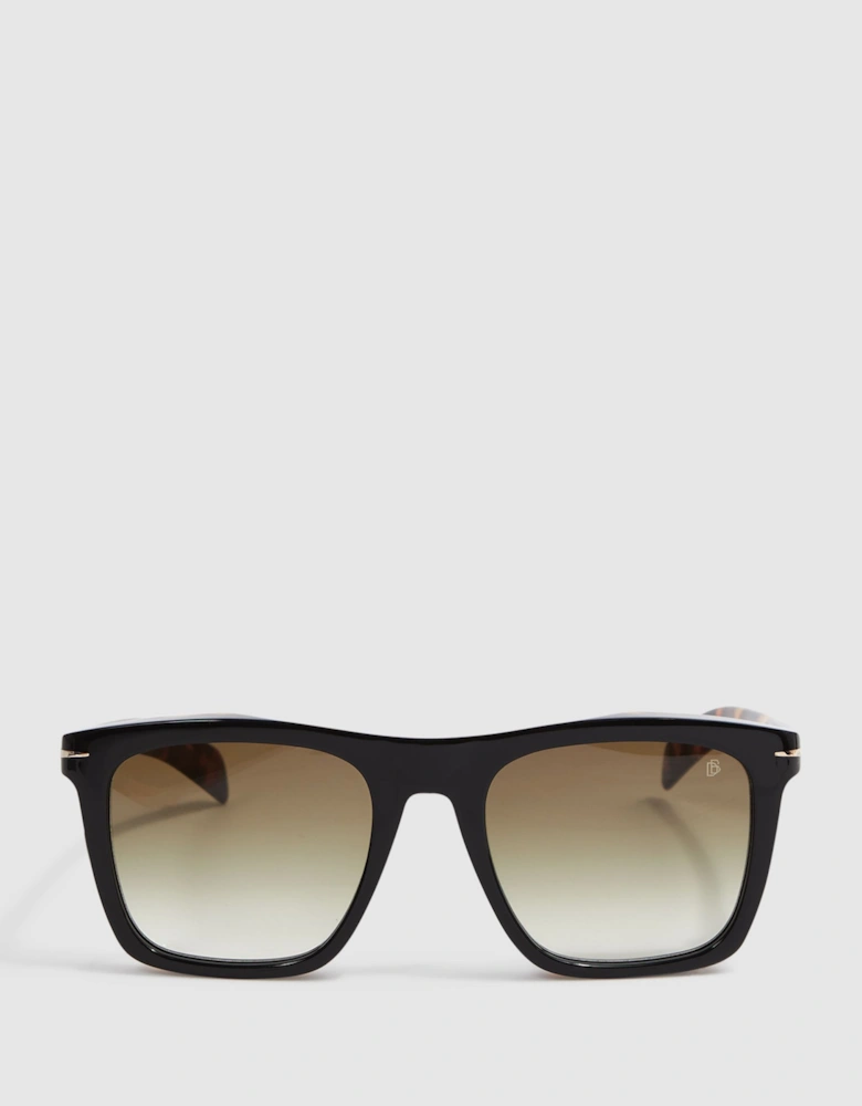Eyewear by David Beckham Squared Tortoiseshell Sunglasses
