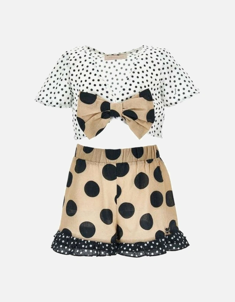 Girls Spot Bow Beach Set