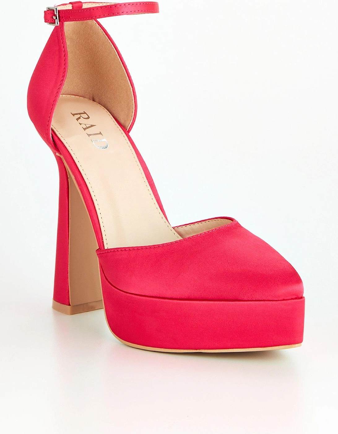 Cerise Heeled Shoes - Pink Satin