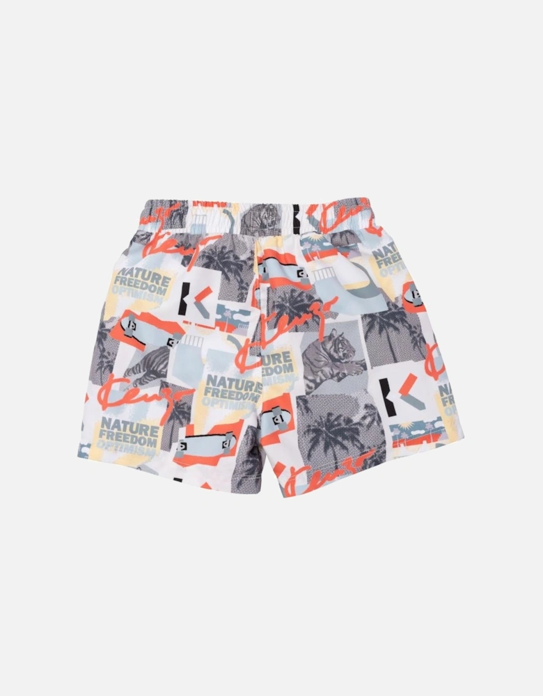 Boys Urban Print Swimming Shorts