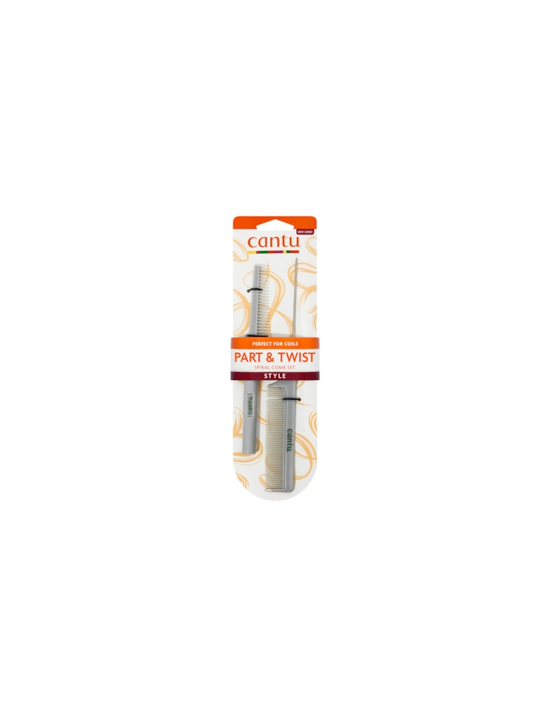 Spiral Style Part and Twist Comb 2Ct Pack - Cantu