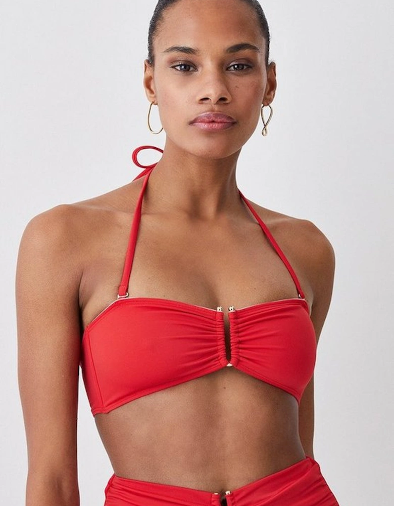 Ruffle Bikini Top With Detachable Straps