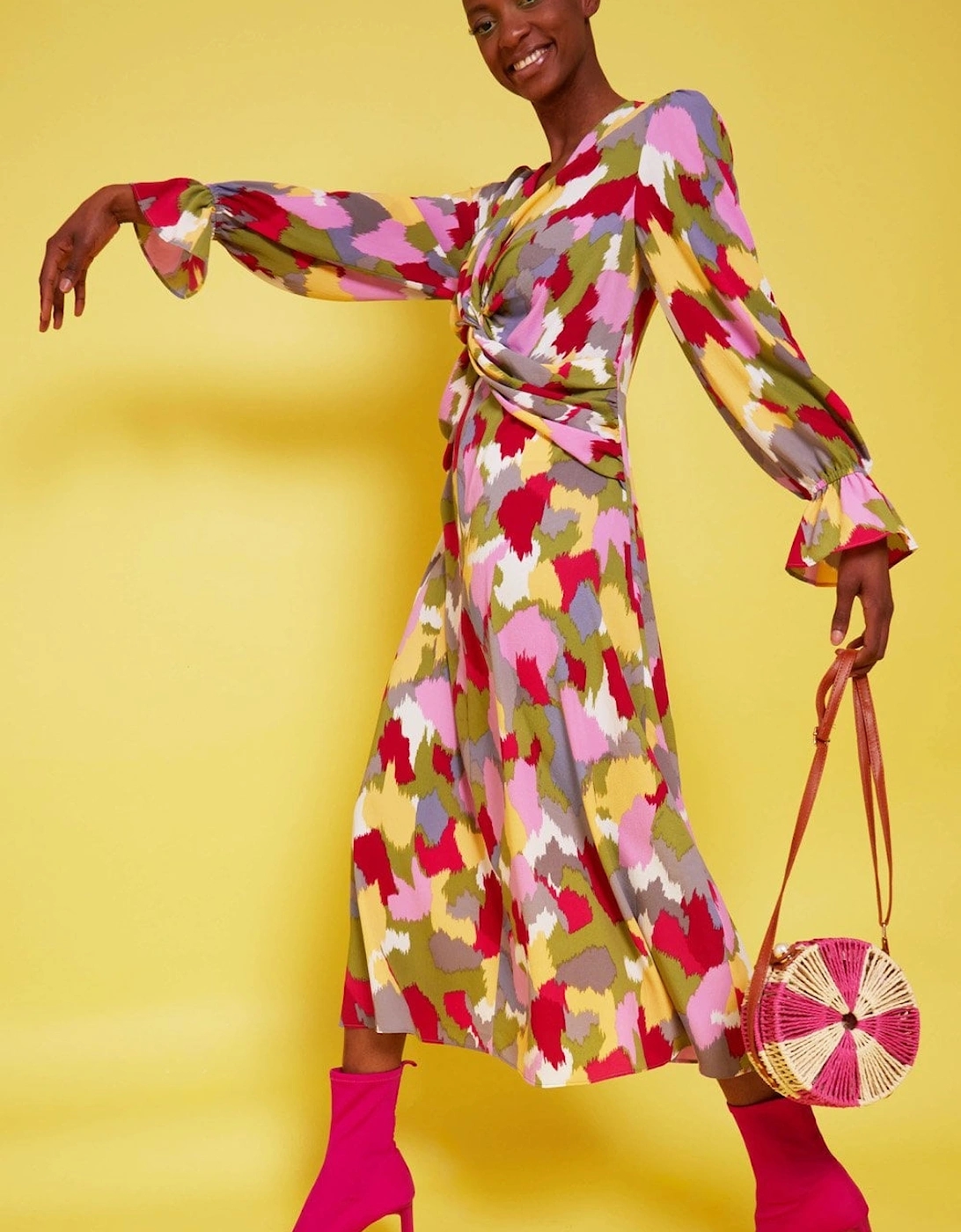 Silk Blend Floral Maxi Dress