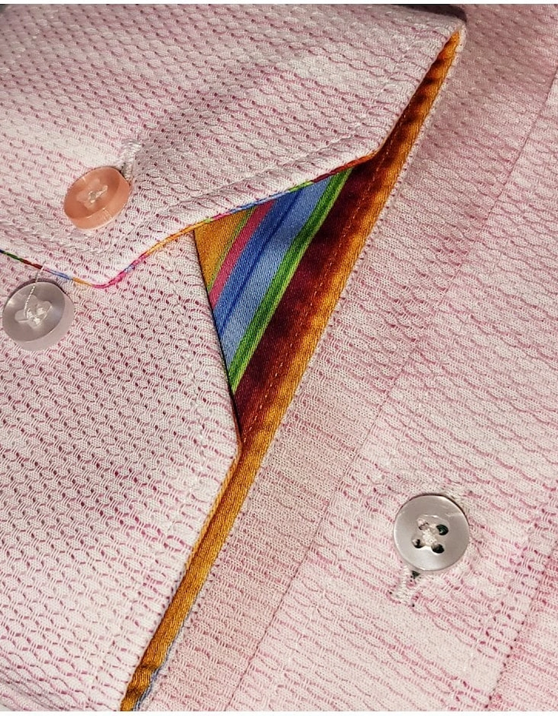Textured Long Sleeve Shirt Pink Marl