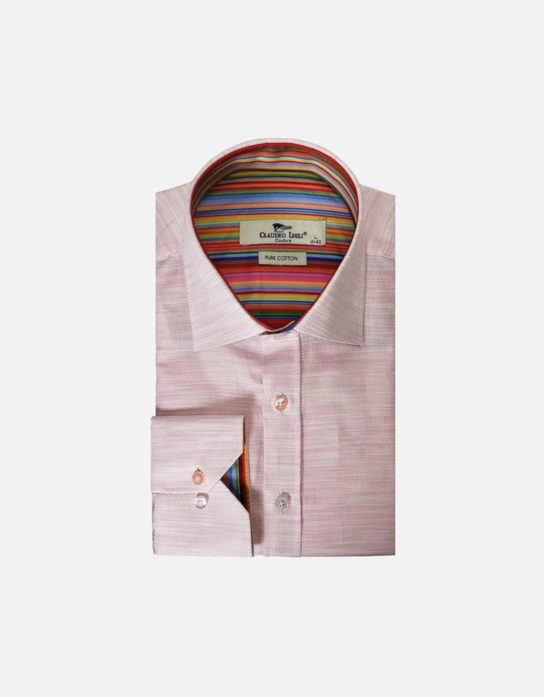 Textured Long Sleeve Shirt Pink Marl
