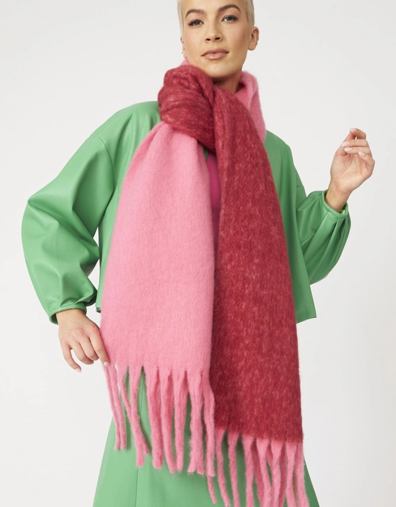 Cashmere Pink Oversized Two Tones Scarf