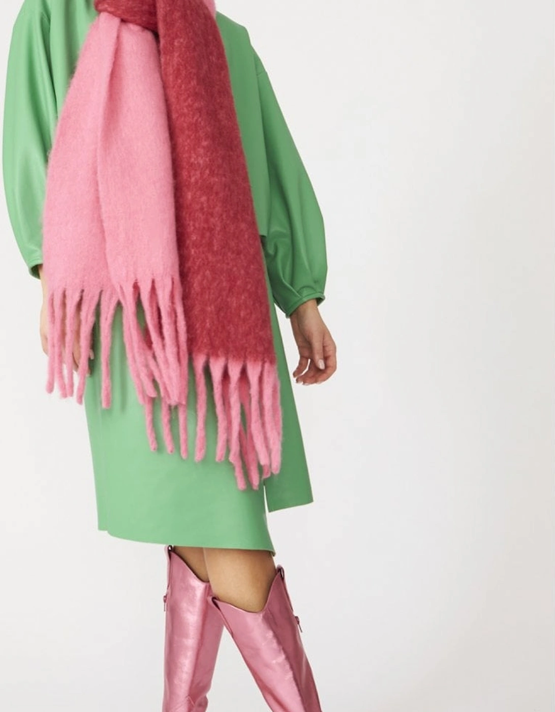 Cashmere Pink Oversized Two Tones Scarf