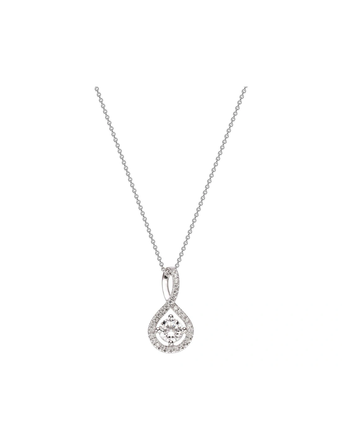 Kirsty 9ct White Gold 0.33ct Lab Grown Diamond Pendant Necklace, 2 of 1