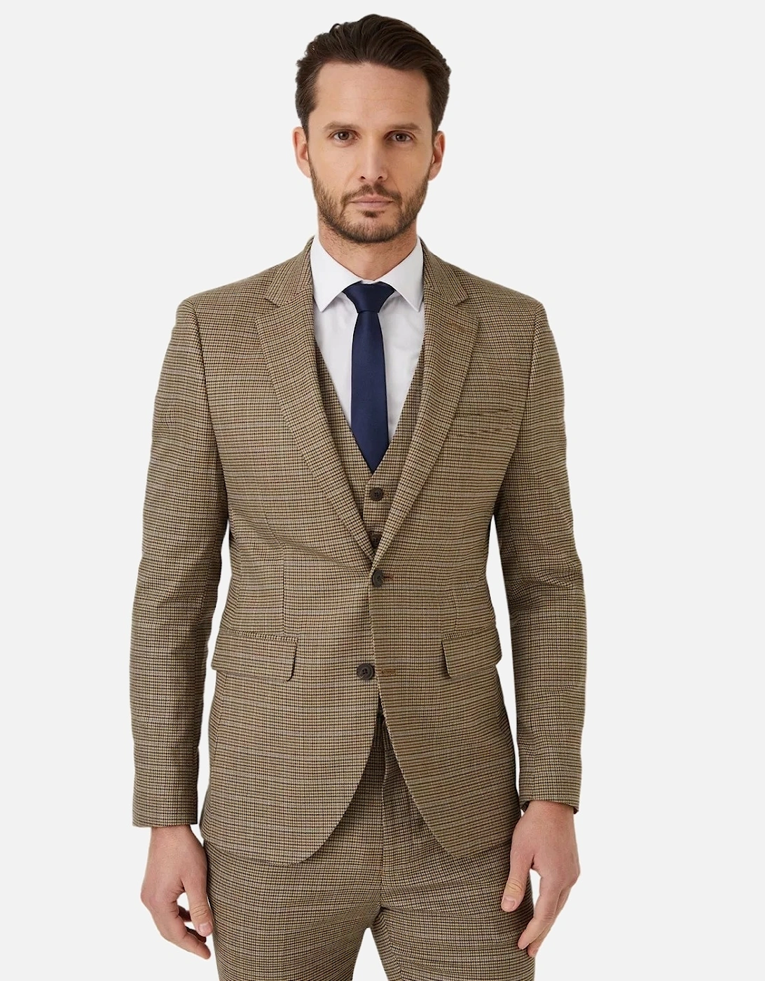 Mens Puppytooth Skinny Suit Jacket, 5 of 4