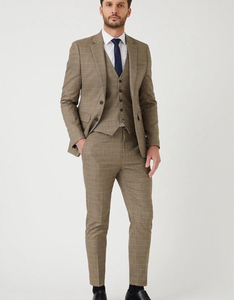 Mens Puppytooth Skinny Suit Jacket