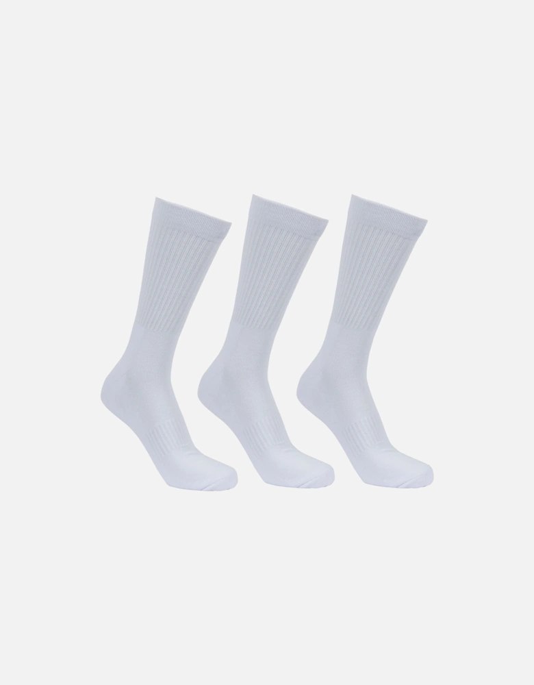 Unisex Adult Sportsmen Ribbed Cuff Crew Socks (Pack of 3)