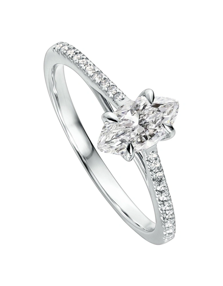 Emily 9ct White Gold 0.75ct Marquise Lab Grown Diamond Ring