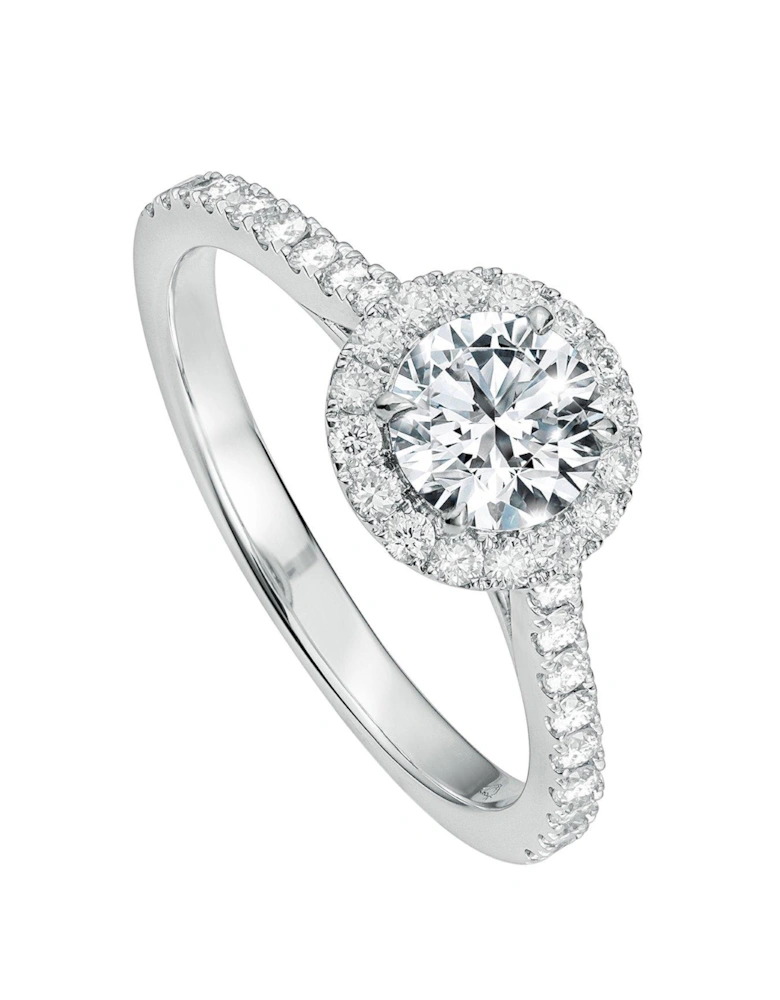 Evelyn 18ct White Gold 1ct Lab Grown Diamond Halo Engagement Ring